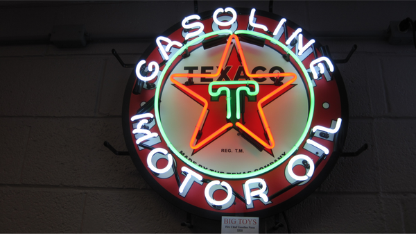 Texaco Gasoline Motor Oil Neon Sign